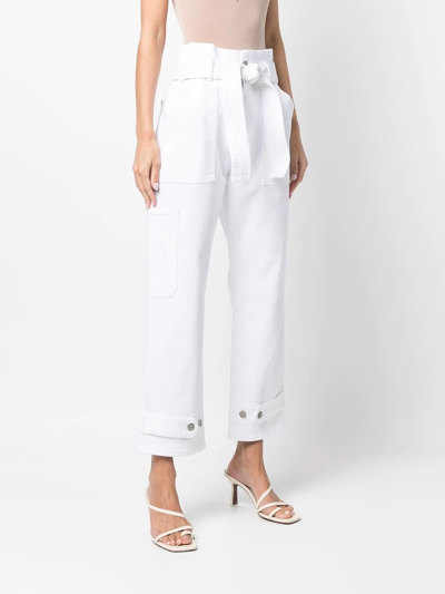 P.a.r.o.s.h Paperbag-waist Trousers In Weiss