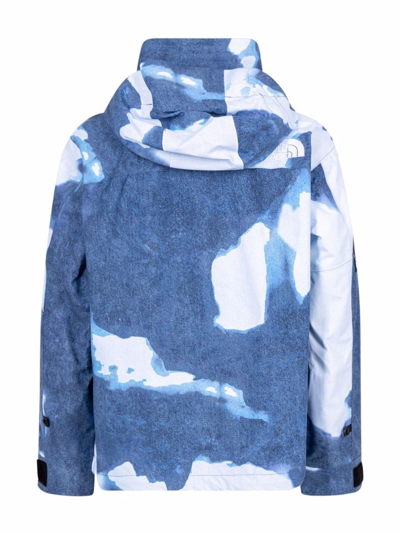 Supreme X Tnf Bleached Denim Fleece Jacket In Blue