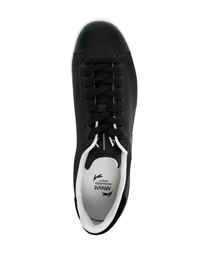 Shop Armani Exchange Logo-print Low-top Sneakers In Schwarz