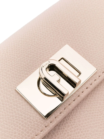 Furla Foldover Leather Satchel Bag In Nude