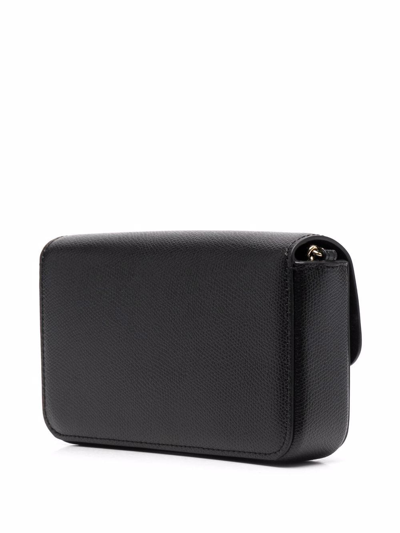 Furla Foldover Leather Satchel Bag In Schwarz