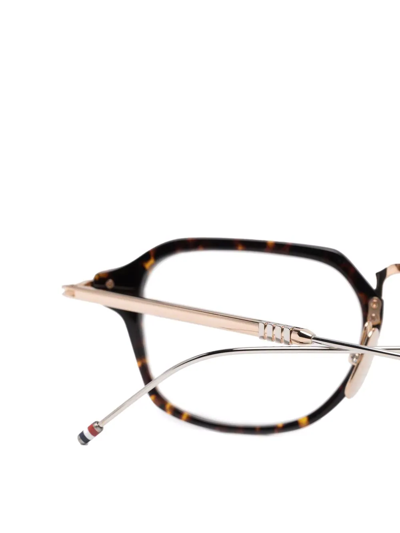 Thom Browne Tortoiseshell-effect Square-frame Glasses In Braun