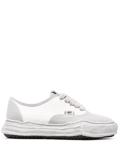 Shop Miharayasuhiro Contrasting-panel Design Sneakers In Grau