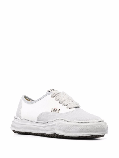 Shop Miharayasuhiro Contrasting-panel Design Sneakers In Grau