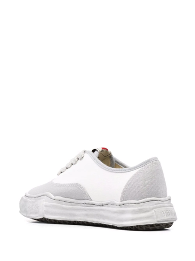 Shop Miharayasuhiro Contrasting-panel Design Sneakers In Grau