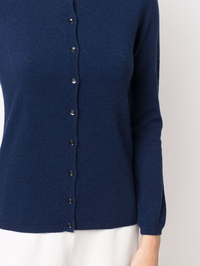 Shop Malo Long-sleeve Cashmere Cardigan In Blau