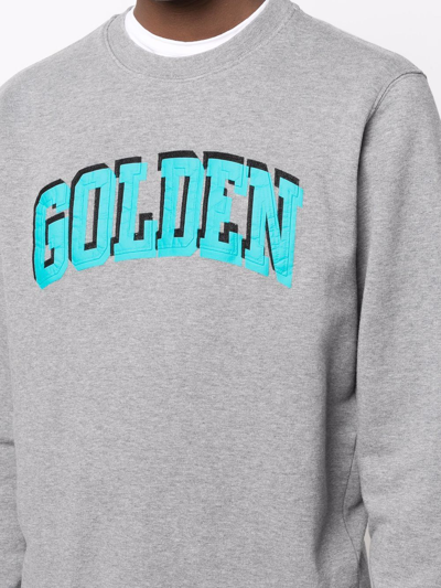 Shop Golden Goose Logo-print Cotton Sweatshirt In Grau