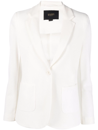Shop Seventy Textured Single-breasted Blazer In Weiss