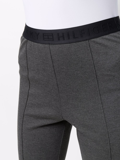 Shop Tommy Hilfiger Logo-waist Leggings In Grau