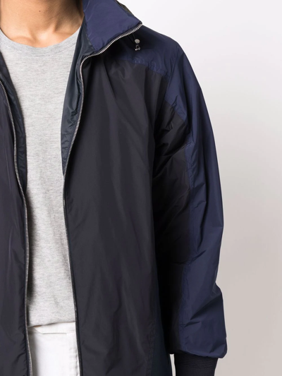 Shop Moncler Contrast-panel Detail Jacket In Blau
