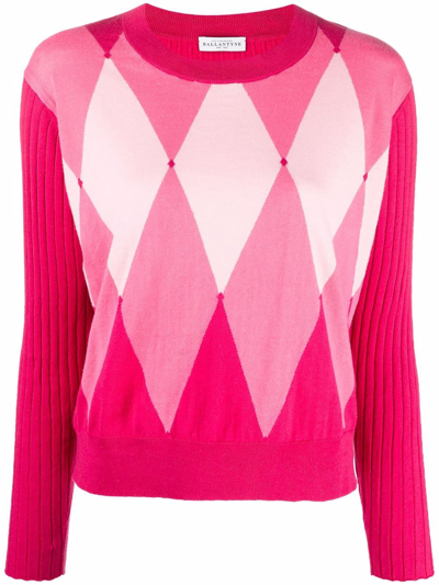 Shop Ballantyne Argyle-intarsia Knitted Jumper In Rosa