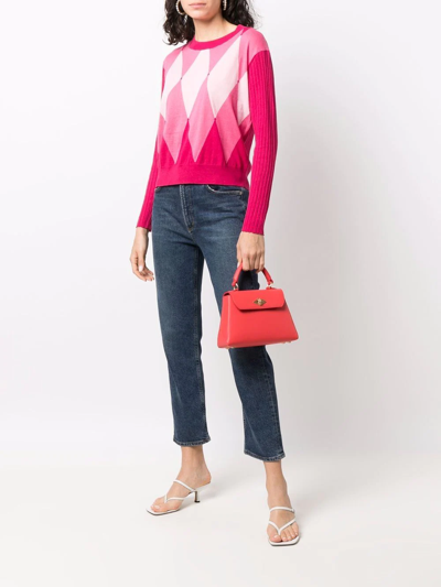 Shop Ballantyne Argyle-intarsia Knitted Jumper In Rosa