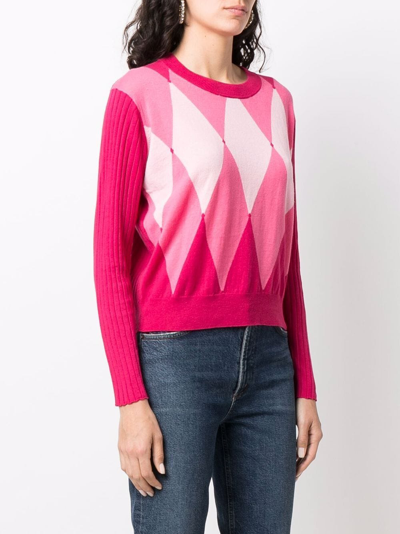 Shop Ballantyne Argyle-intarsia Knitted Jumper In Rosa