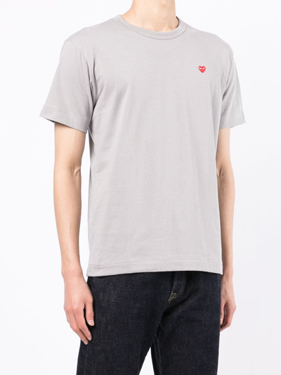 Comme Des Garçons Play Heart-patch Short-sleeve T-shirt In Grau