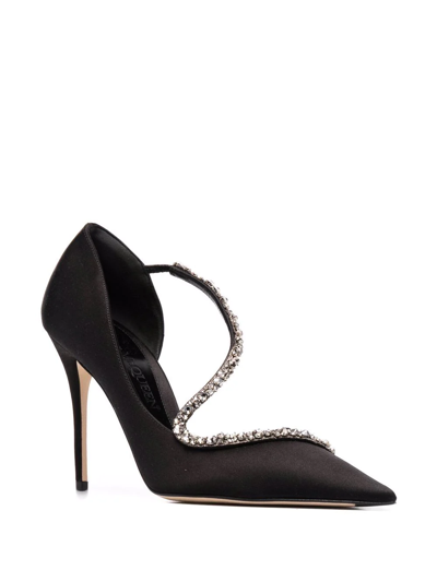 Shop Alexander Mcqueen Embellished Pointed Pumps In 1064 Black