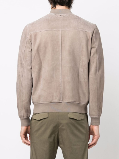 Salvatore Santoro Suede Varsity Jacket In Nude