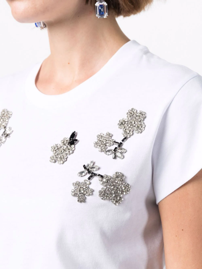 Shop Vivetta Rhinestone-embellished T-shirt In Weiss