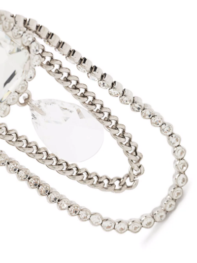 Shop Alessandra Rich Crystal-embellished Drop Chain Earrings In Silber