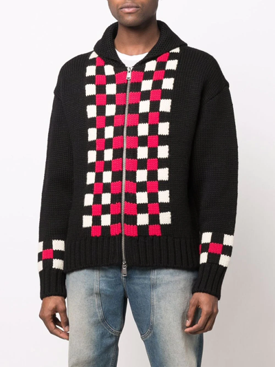 Shop Andersson Bell Skull-motif Knitted Cardigan In Schwarz