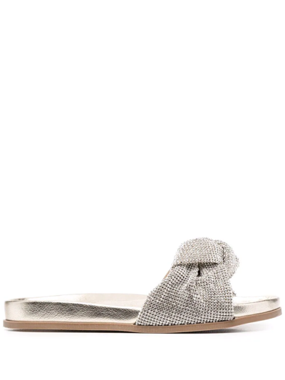 Shop Rodo Knot-detail Sandals In Gold