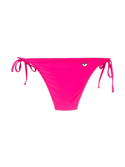 Shop Chiara Ferragni Eye-patch Tie Bikini Bottoms In Rosa