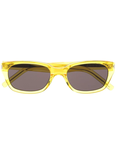Shop Saint Laurent Wayfarer-frame Sunglasses In Gelb
