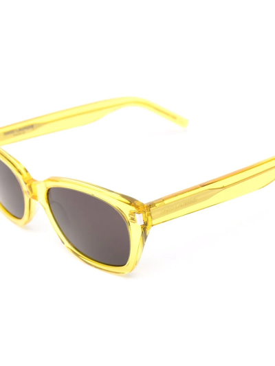 Shop Saint Laurent Wayfarer-frame Sunglasses In Gelb