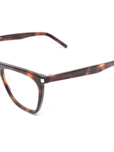 Saint Laurent Wayfarer-frame Glasses In Braun