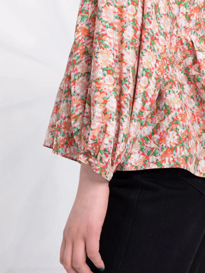 Shop See By Chloé Floral-print Silk Blouse In Rot