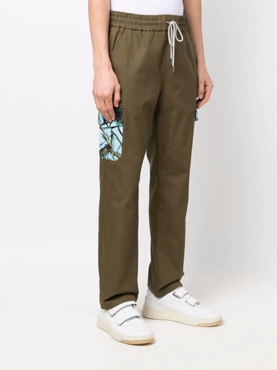 Shop Just Don Embroidered Drawstring Trousers In Grün