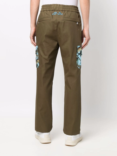 Shop Just Don Embroidered Drawstring Trousers In Grün