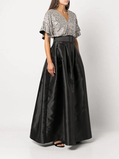 Shop Sachin & Babi Simone Sequin-embellished Gown In Silber