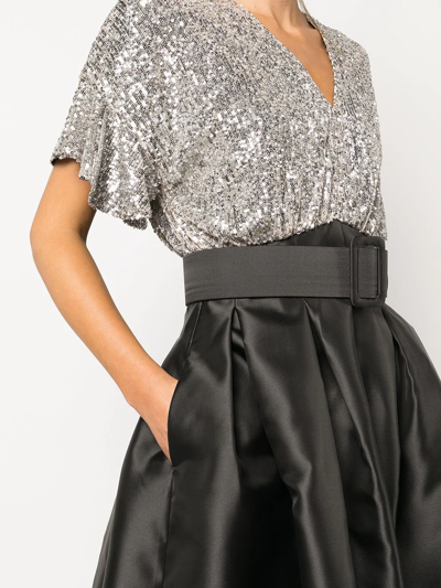 Shop Sachin & Babi Simone Sequin-embellished Gown In Silber