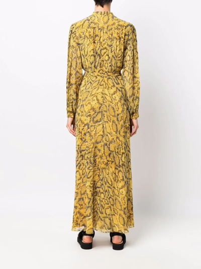 Shop Diane Von Furstenberg Belted Snake-print Maxi Dress In Gelb