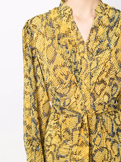 Diane Von Furstenberg Carter Belted Printed Chiffon Maxi Dress In Gelb