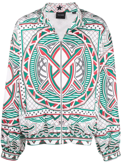 Daily Paper Moke Graphic-print Woven Jacket In Grün
