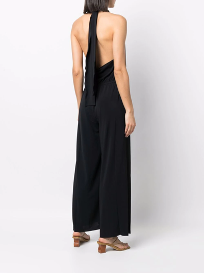 Shop Eres Halterneck Wide-leg Jumpsuit In Schwarz