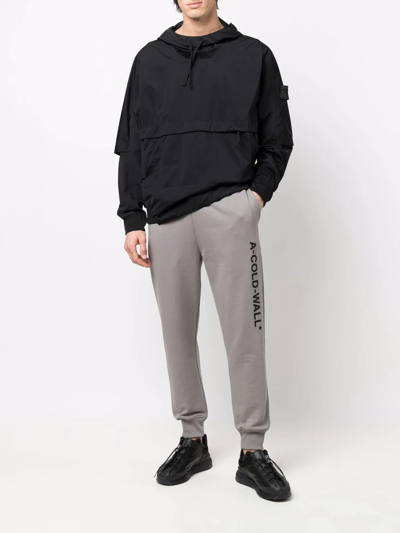 Shop A-cold-wall* Logo-print Cotton Track Pants In Grau