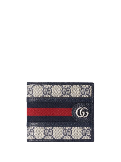 Shop Gucci Ophidia Bi-fold Wallet In Blue