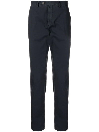 Shop Corneliani Slim-fit Chino Trousers In Blau
