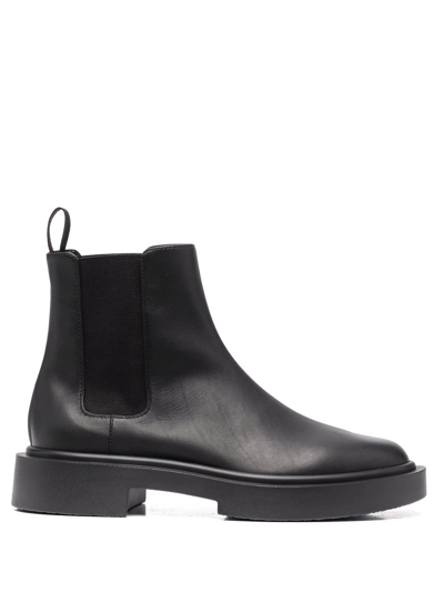 Shop Giuseppe Zanotti Leather Chelsea Ankle Boots In Schwarz