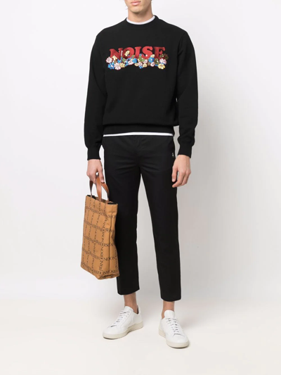 Shop Undercover Noise-print Crew-neck Sweatshirt In Schwarz