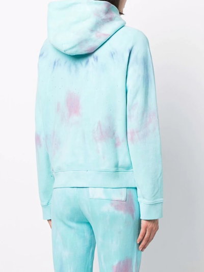 Zadig & Voltaire Georgy Tie-dye Cotton-blend Hoody In Blau
