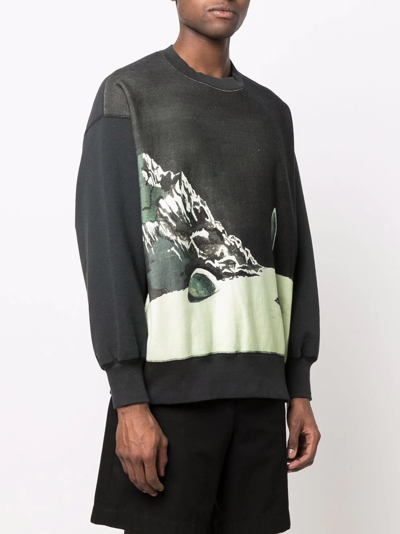 X Manabu Deto Graphic-print Sweatshirt In Grün