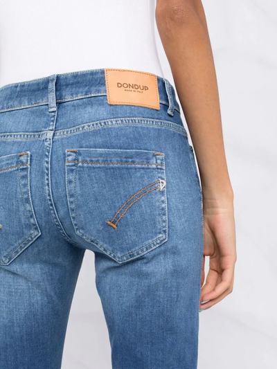 Shop Dondup Cropped Skinny-cut Jeans In Blau