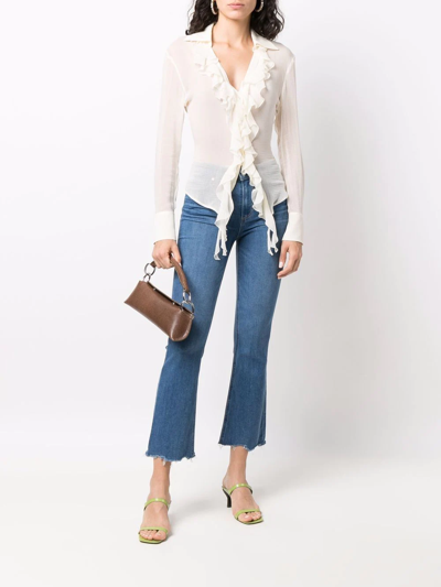 Shop Paige Colette High-rise Flared Jeans In Blau