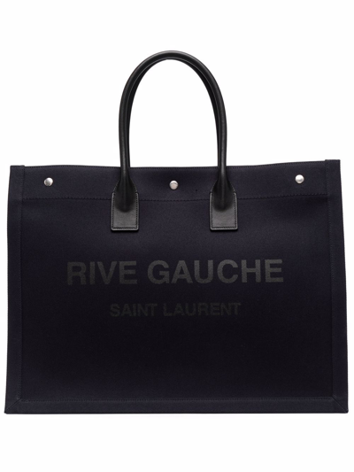 Shop Saint Laurent Rive Gauche Tote Bag In Blau