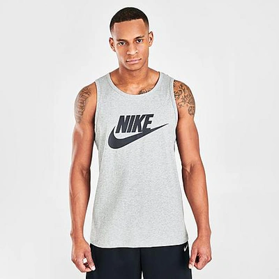 Shop Nike Men's Sportswear Tank Top In Dark Grey Heather/black