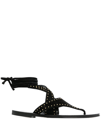 Shop Saint Laurent Gia Strapped Sandals In Black