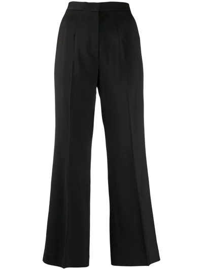 Shop Goodious Cropped Boot-cut Trousers In Schwarz